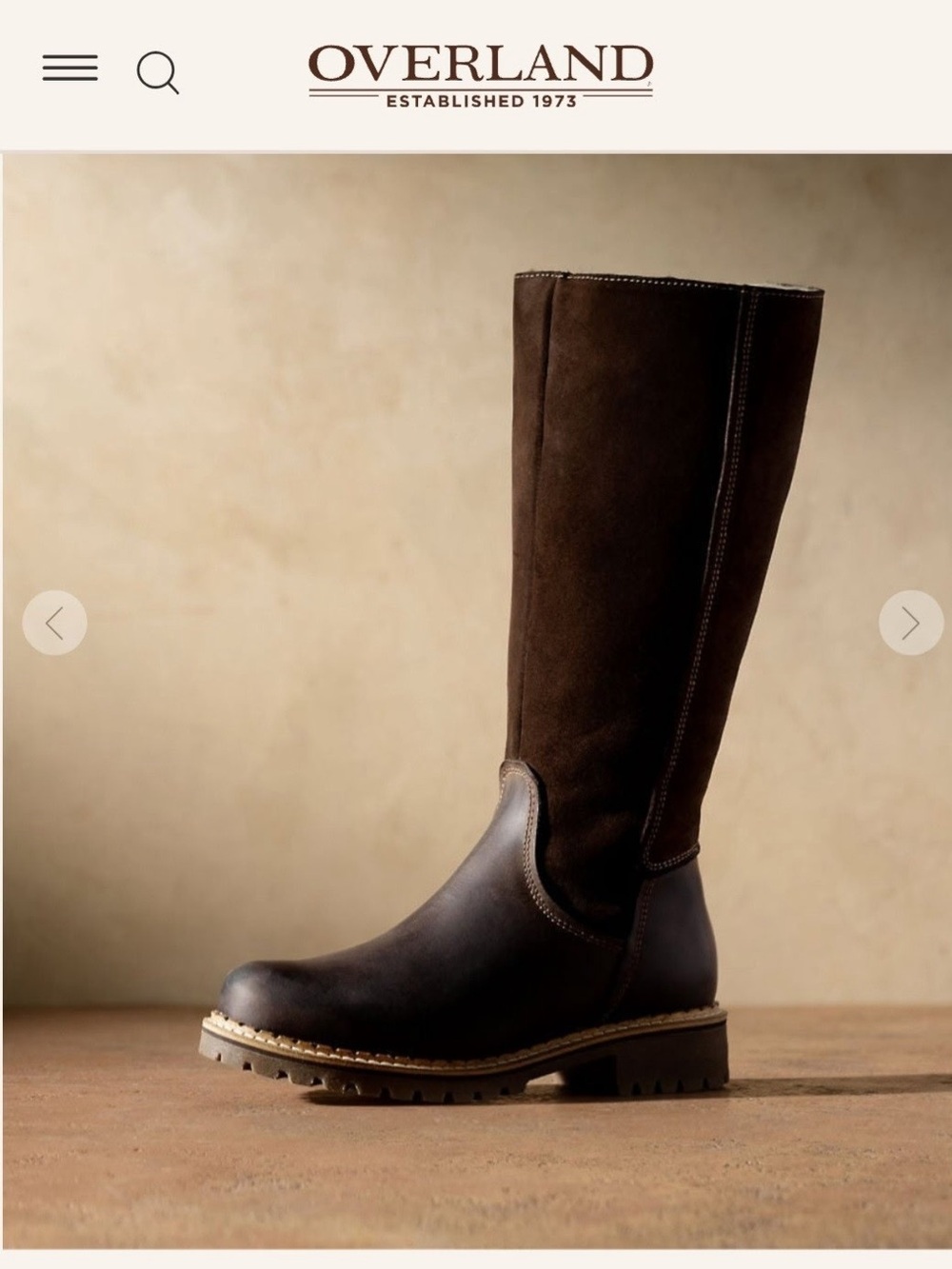 Overland Women’s Tall Leather & Suede Riding Boot — Dark Brown